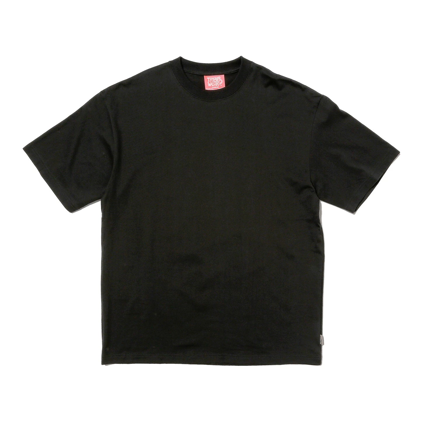 TRIBE WEAR(トライブウェア)のヘビーオンスのTシャツ「BASIC S/S TEE」のBLACKカラーの正面からの商品写真