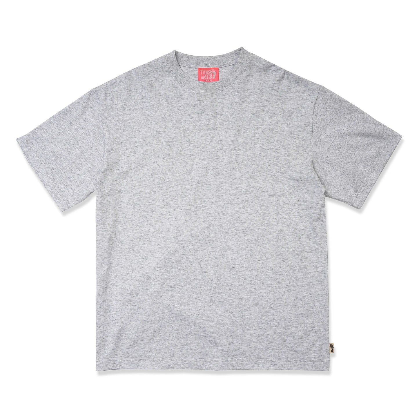 TRIBE WEAR(トライブウェア)のヘビーオンスのTシャツ「BASIC S/S TEE」のGREYカラーの正面からの商品写真
