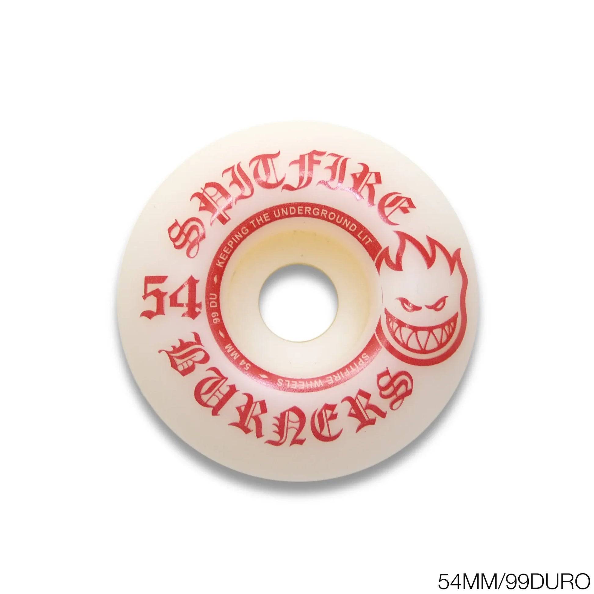 SPITFIRE(スピットファイア) WHEELSのクオリティをお手頃な価格で体験できる「BURNER」のサイズ54MM、硬さ99DUROの側面のグラフィック写真