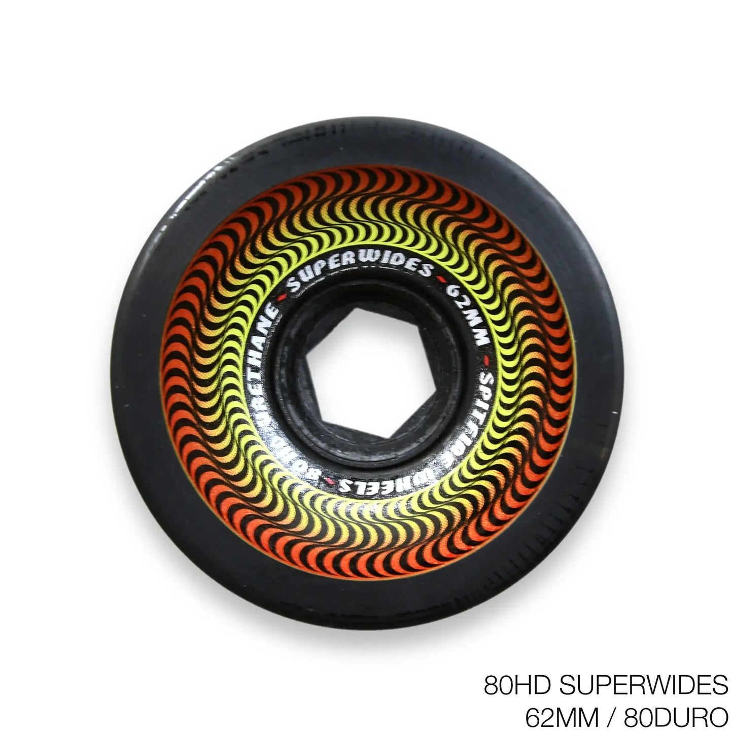 大きな口径のSPITFIRE WHEELS(スピットファイア)の人気クルーザーウィール「80HD SUPERWIDES」の62MMサイズBLACKカラーの商品写真