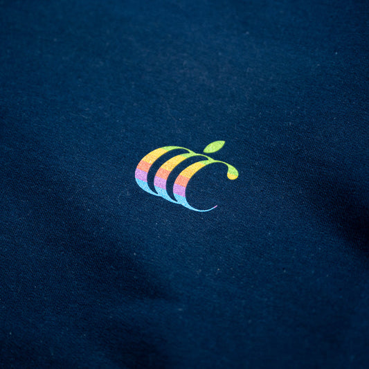CLUMSY PICTURES CLASSIC CCC CREW SWEAT - NAVY/RAINBOW