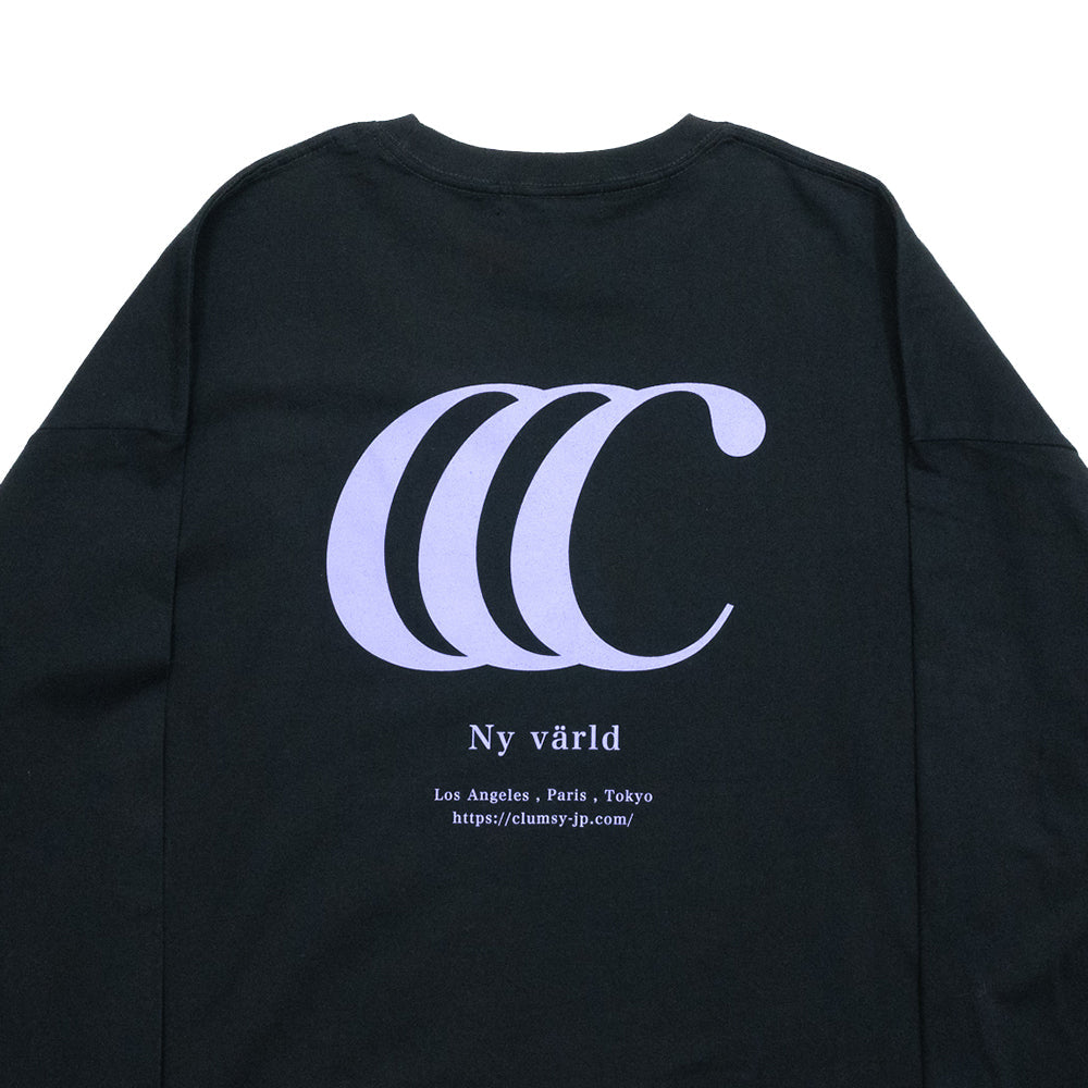 CLUMSY PICTURES LIMITED CCC L/S TEE - BLACK/PURPLE