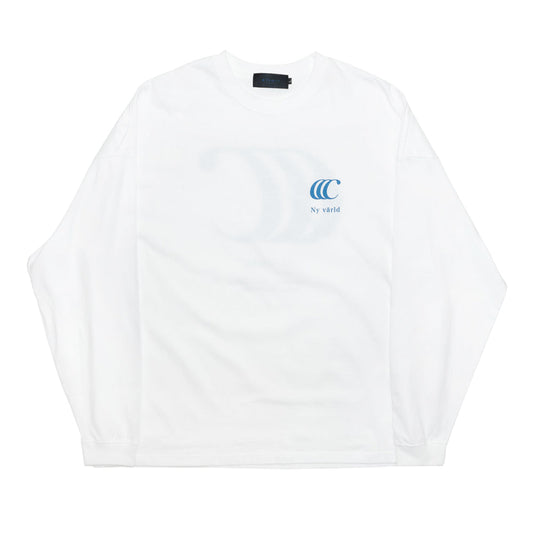 CLUMSY PICTURES LIMITED CCC L/S TEE - WHITE/NAVY