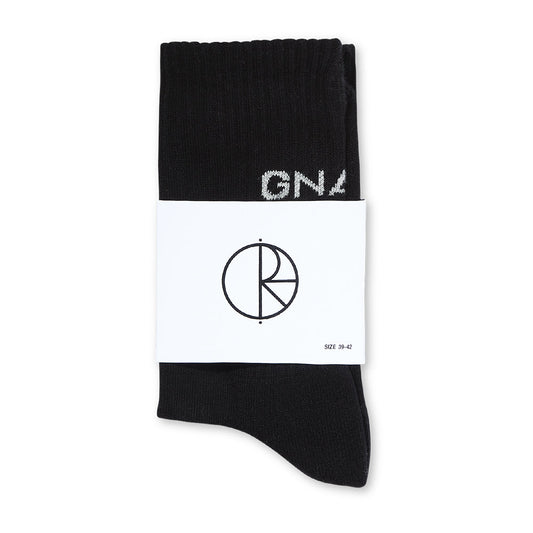 POLAR SKATE CO GNARLY HUH SOCKS - BLACK