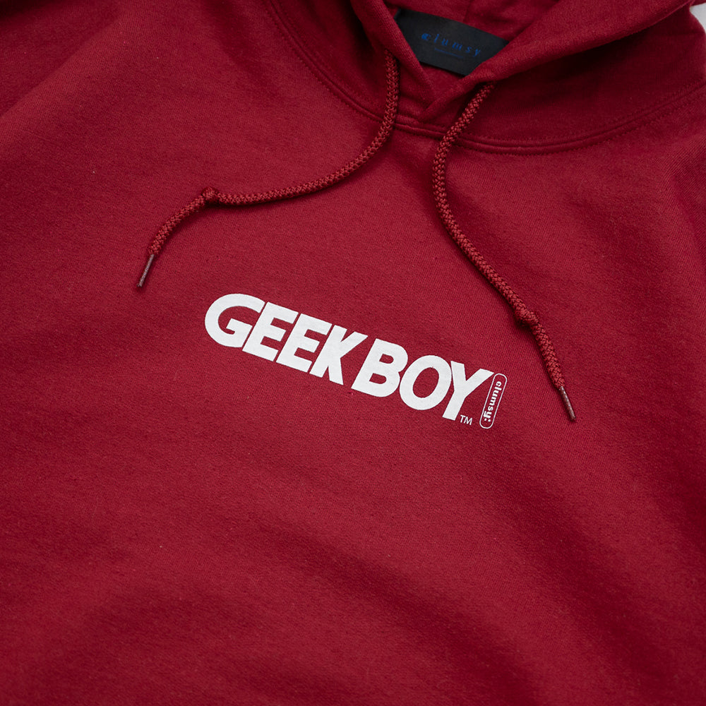 CLUMSY PICTURES GEEK BOY HOODY - CARDINAL