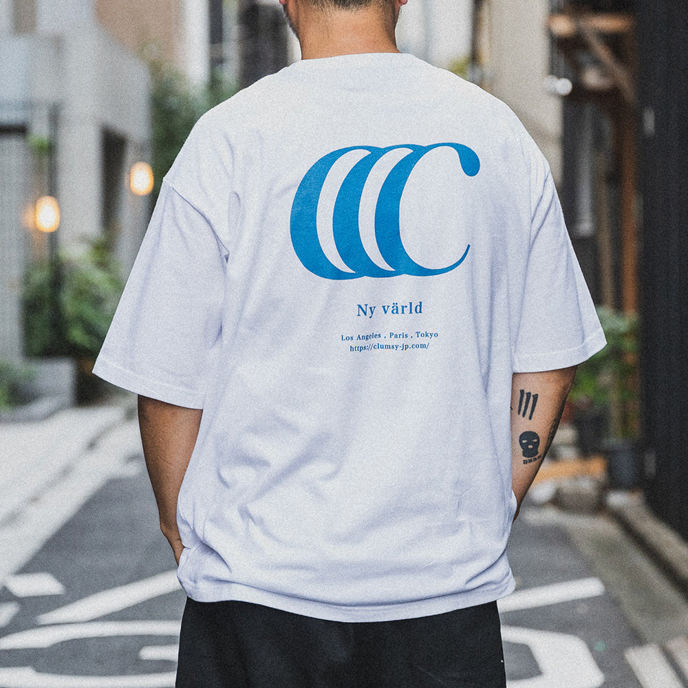 CLUMSY PICTURES LIMITED CCC S/S WIDE TEE - BLACK/WHITE