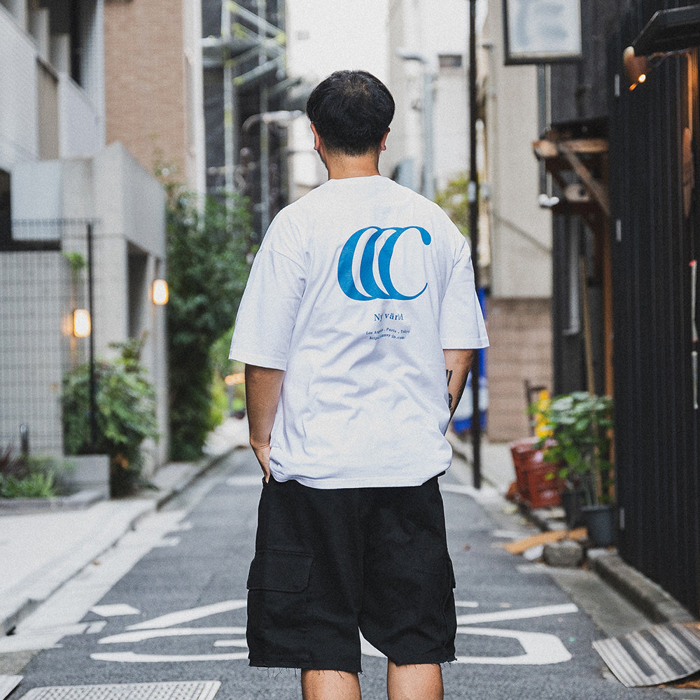CLUMSY PICTURES LIMITED CCC S/S WIDE TEE - WHITE/BLACK