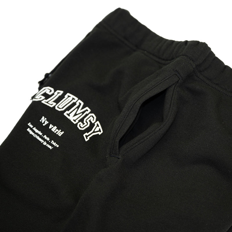 CLUMSY PICTURES COLLEGE SWEAT PANTS - BLACK