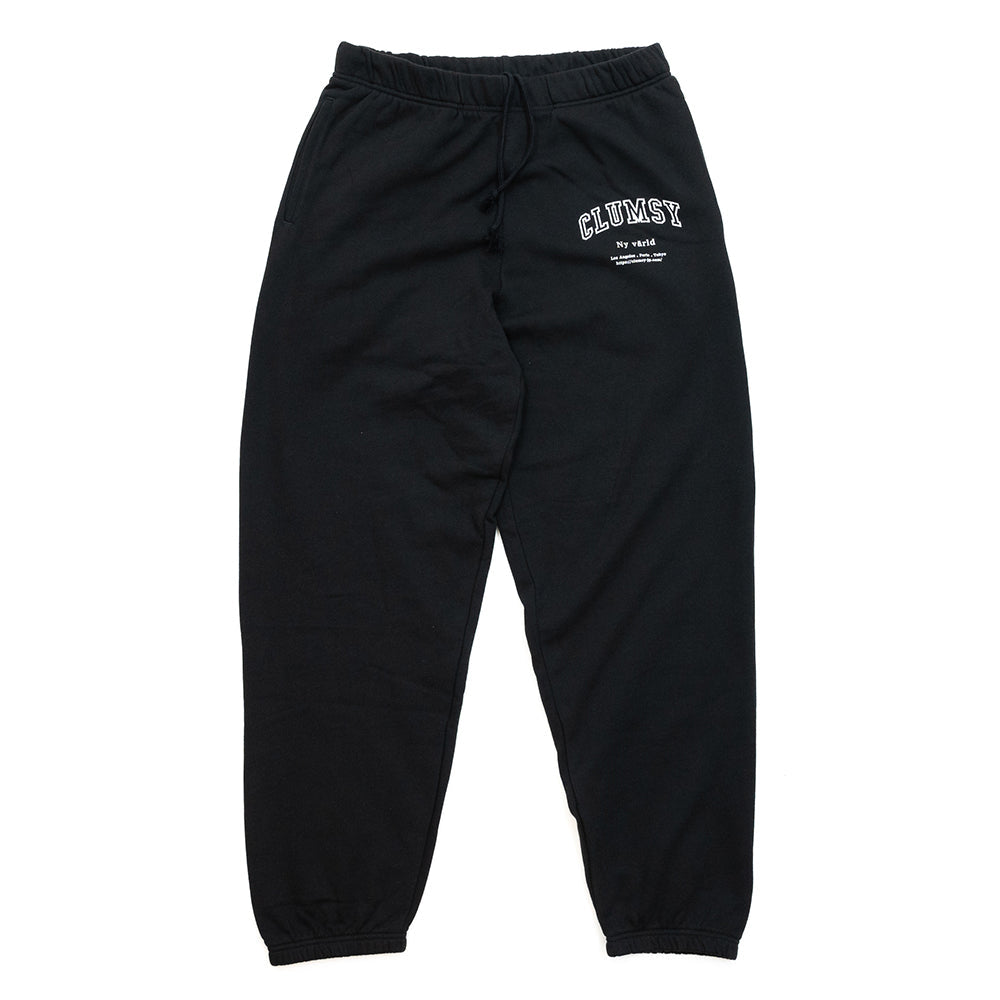 CLUMSY PICTURES COLLEGE SWEAT PANTS - BLACK