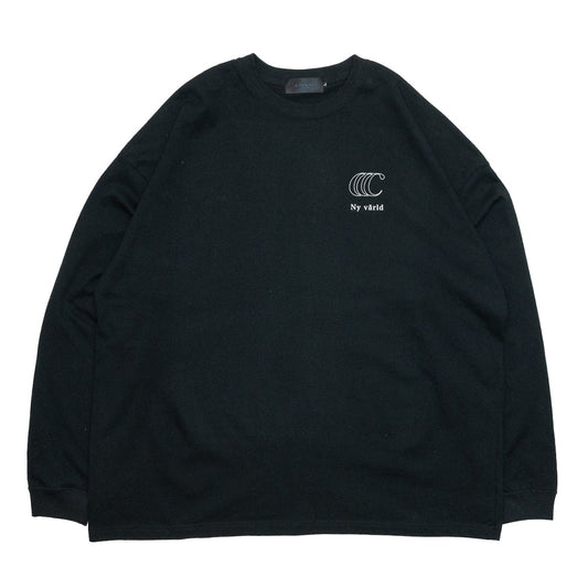 CLUMSY PICTURES T CRESCENT MOON L/S TEE - BLACK
