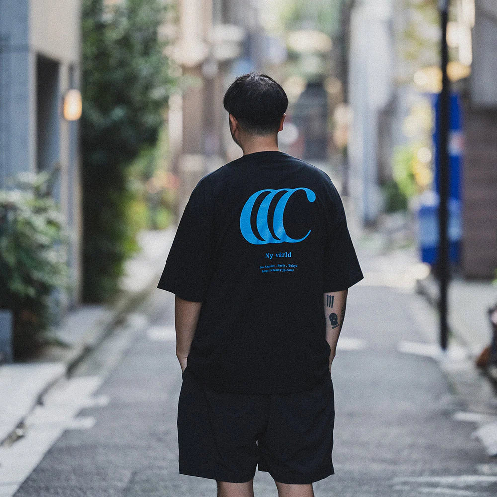clumsy. PICTURES / LIMITED CCC S/S WIDE TEE - BLACK/TRUE YELLOW
