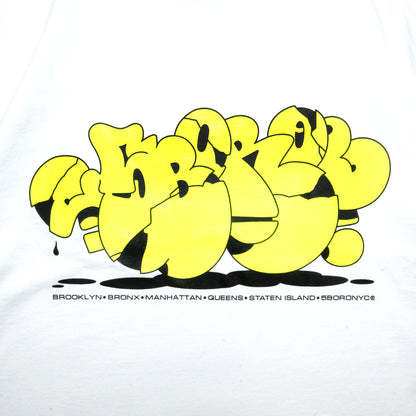 5BORO / 5B X SP-ONE CRACLE S/S TEE - WHITE/HIGH LIGHTER YELLOW (DEAD STOCK)