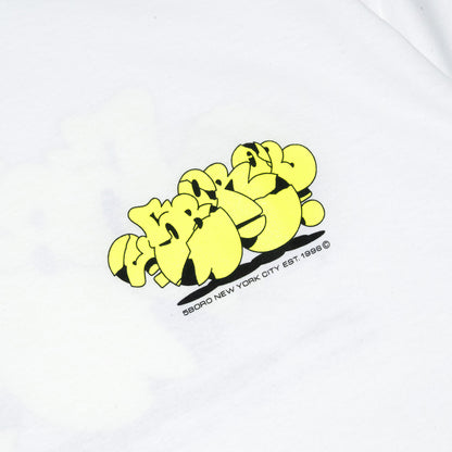 5BORO / 5B X SP-ONE CRACLE S/S TEE - WHITE/HIGH LIGHTER YELLOW (DEAD STOCK)