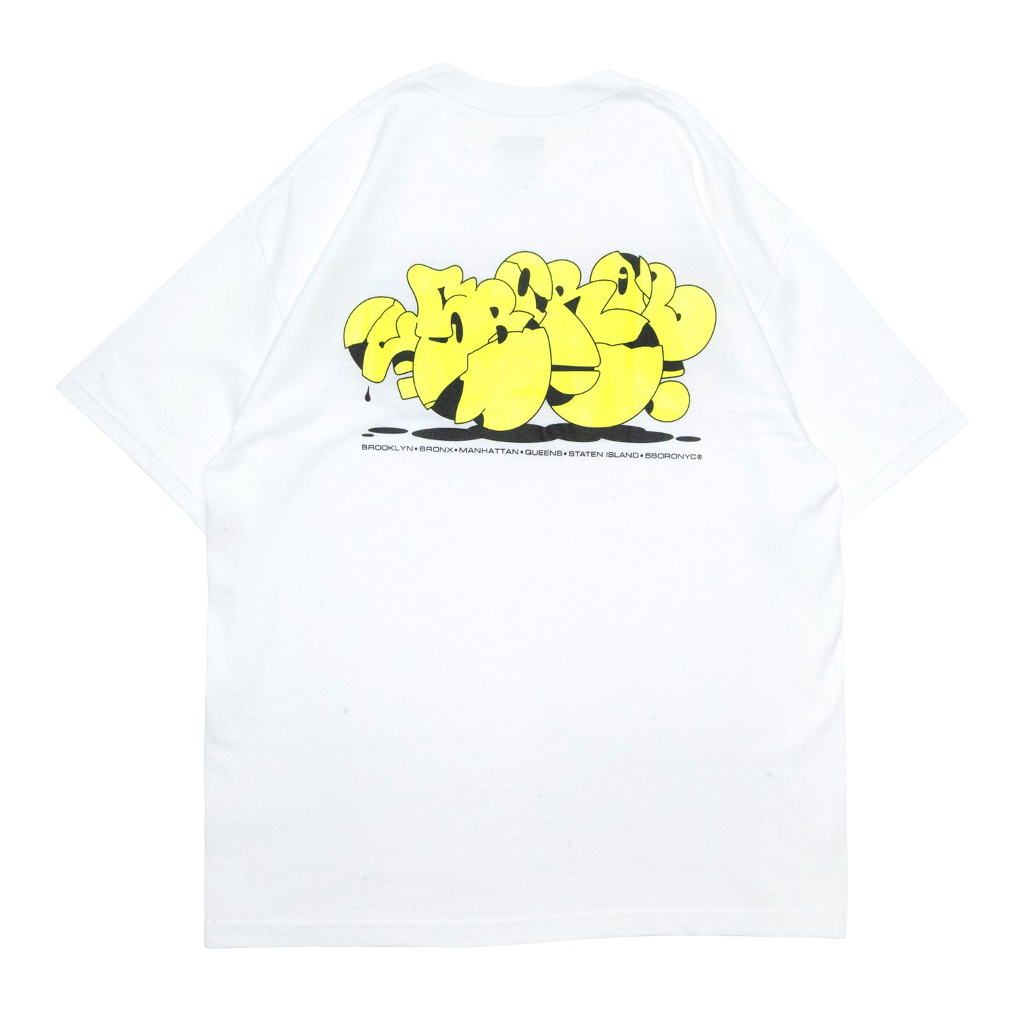 5BORO / 5B X SP-ONE CRACLE S/S TEE - WHITE/HIGH LIGHTER YELLOW (DEAD STOCK)