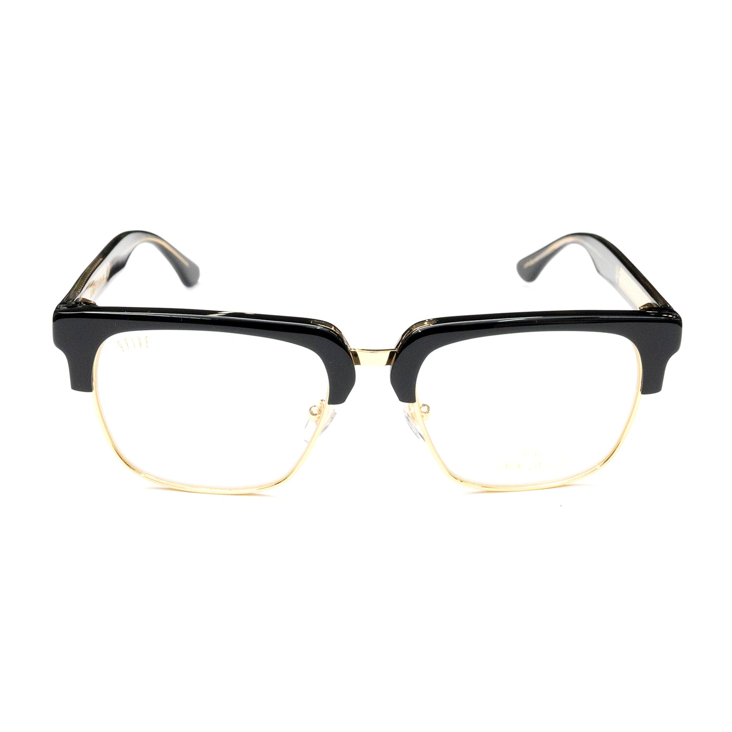 9FIVE / BELMONT BLACK ＆ 24K GOLD CLEAR SUNGLASSES