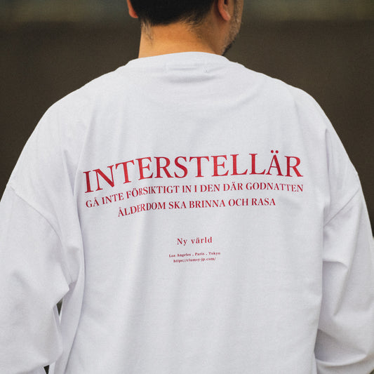 CLUMSY PICTURES INTERSTELLAR L/S TEE - WHITE