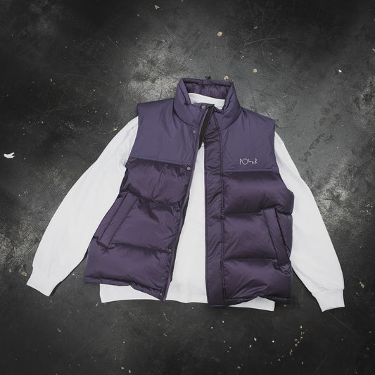 POLAR SKATE CO BASIC PUFFER VEST - DARK VIOLET