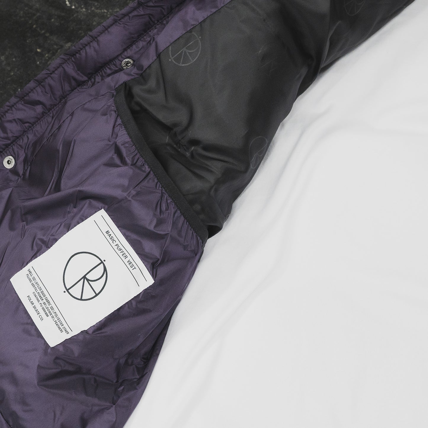 POLAR SKATE CO BASIC PUFFER VEST - DARK VIOLET