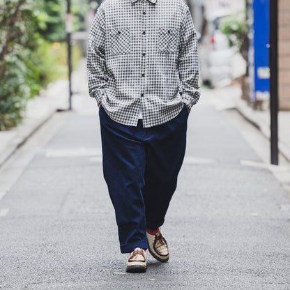 CLUMSY PICTURES 2 PLEATS EASY TRAD CORD - NAVY