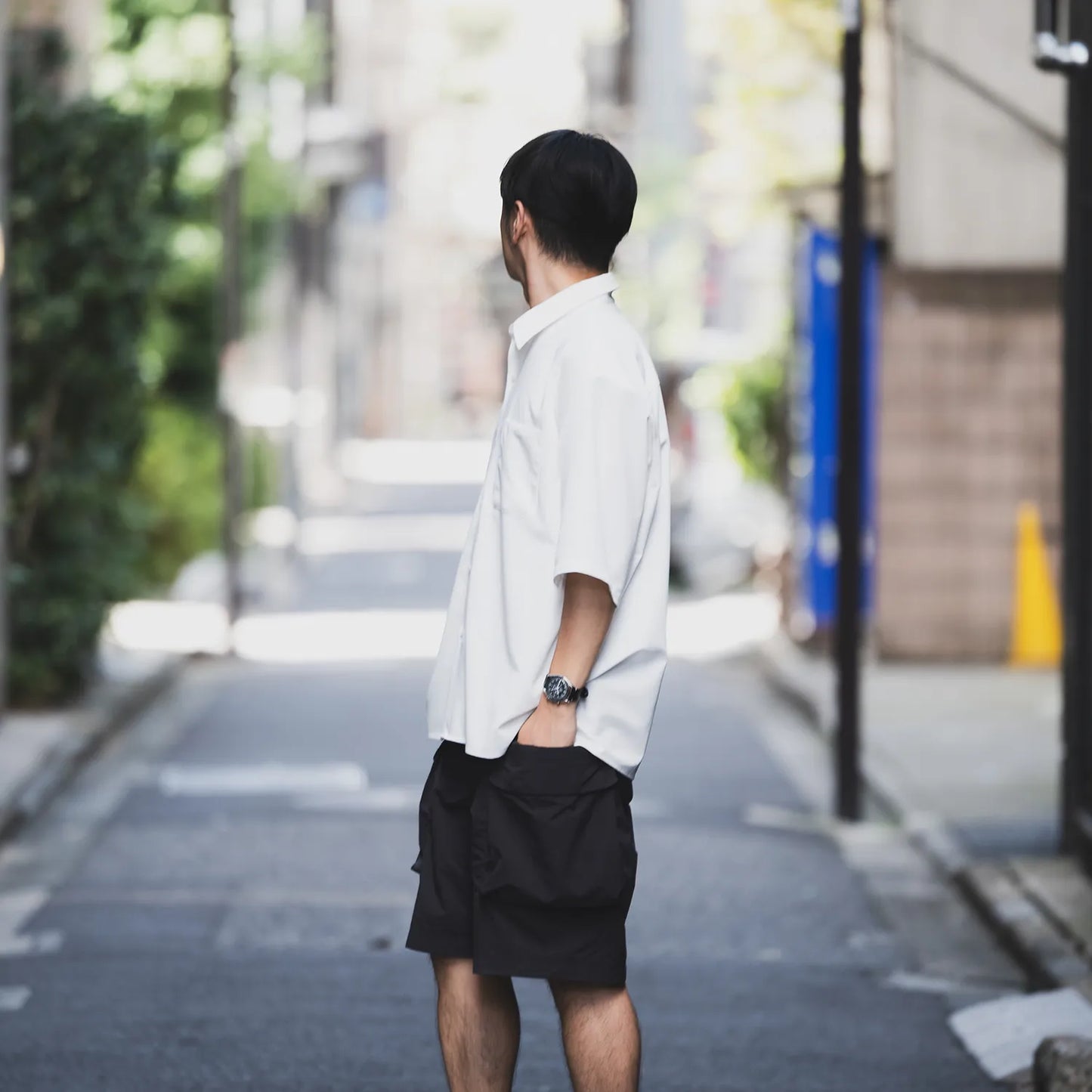 Anders™ / WIDE DRAPE S/S SHIRTS - PEARL WHITE