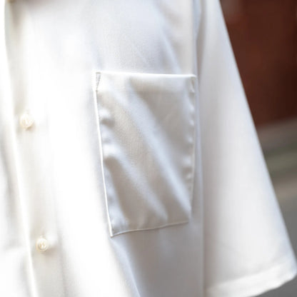 Anders™ / WIDE DRAPE S/S SHIRTS - PEARL WHITE