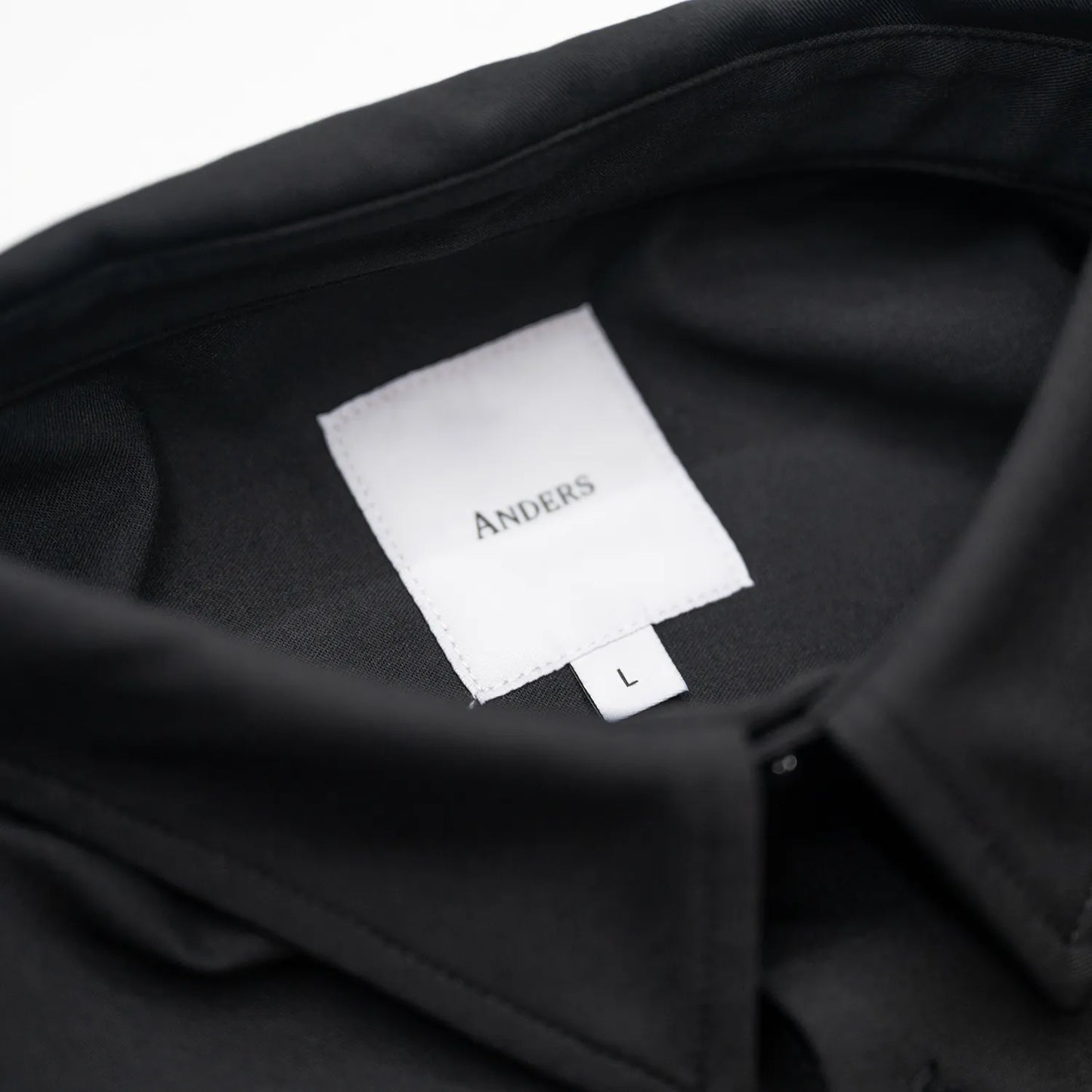 Anders™ / WIDE DRAPE L/S SHIRTS - BLACK