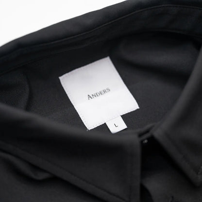Anders™ / WIDE DRAPE L/S SHIRTS - BLACK