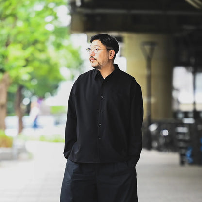 Anders™ / WIDE DRAPE L/S SHIRTS - DARK NAVY