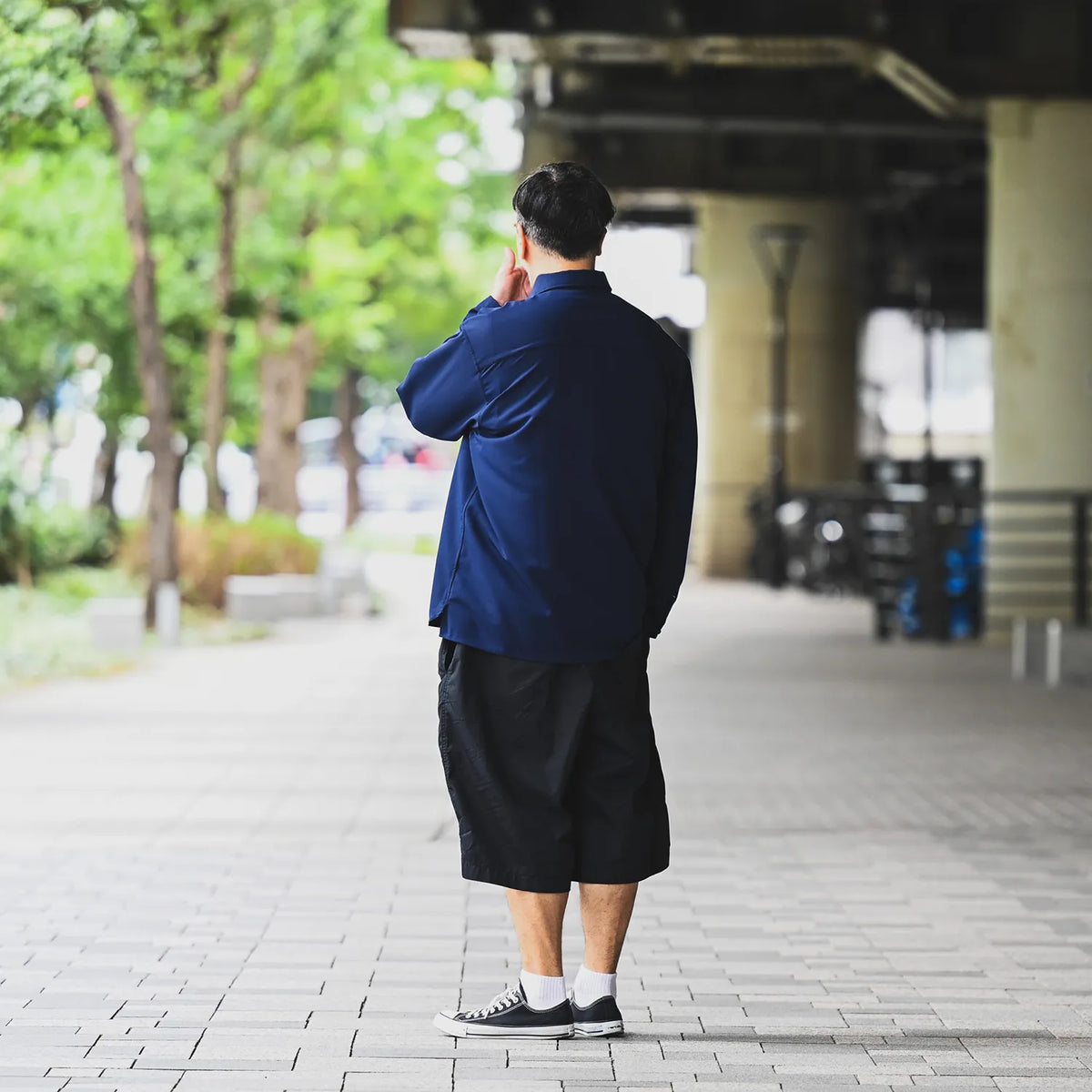 Anders™ / WIDE DRAPE L/S SHIRTS - DARK NAVY