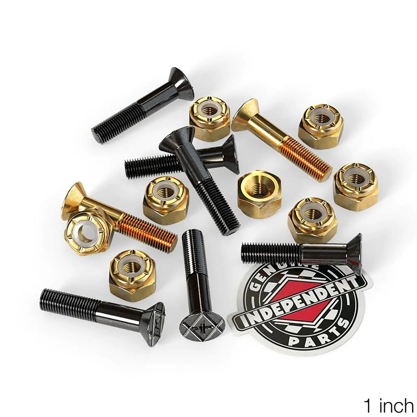 INDEPENDENT TRUCKS BOLTS BLACK/GOLD - 1 INCH (PHILLIPS)