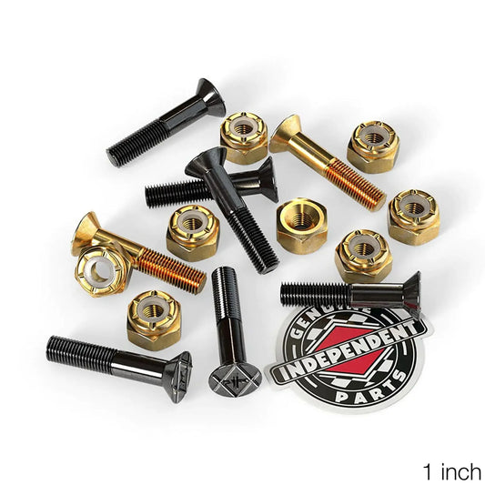 INDEPENDENT TRUCKS BOLTS BLACK/GOLD - 1 INCH (PHILLIPS)