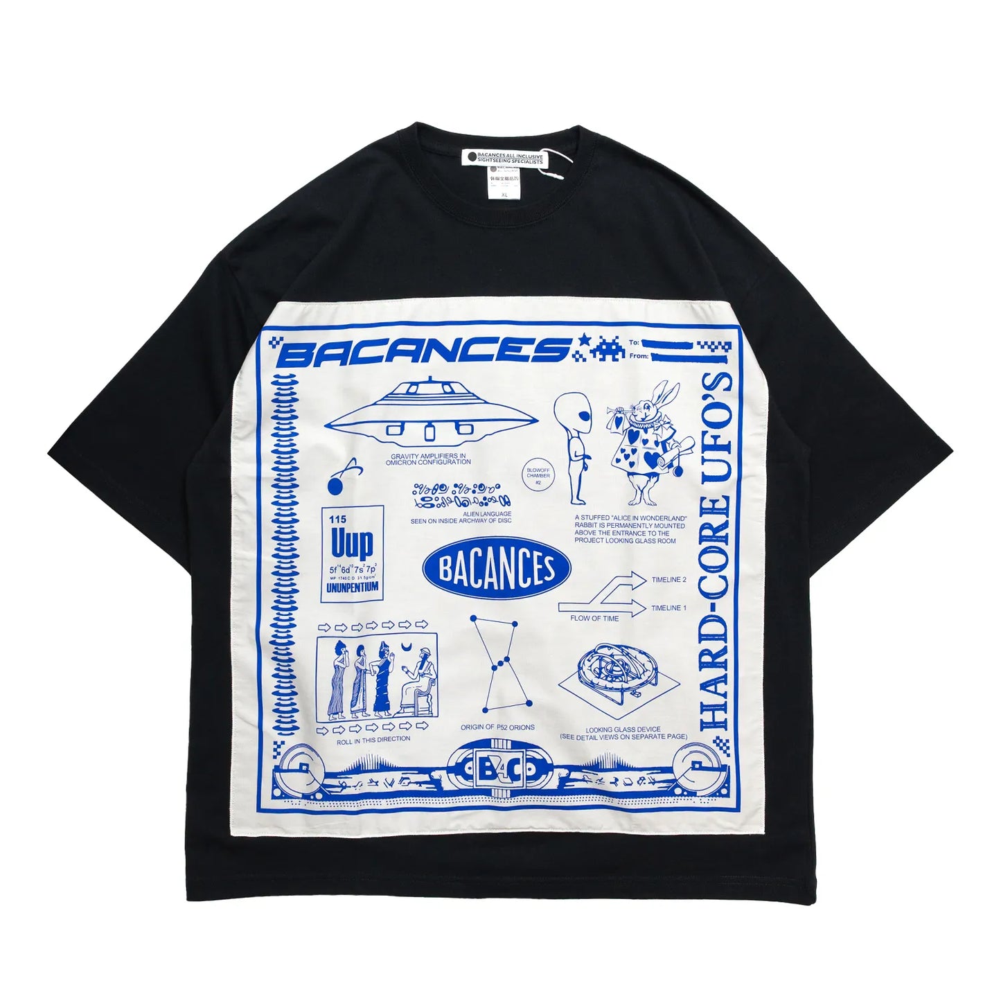 BACANCES / BC BANDANA S/S T-SHIRTS（UFO'S） - BLACK