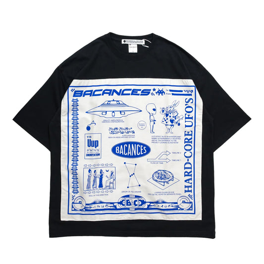 BACANCES / BC BANDANA S/S T-SHIRTS（UFO'S） - BLACK