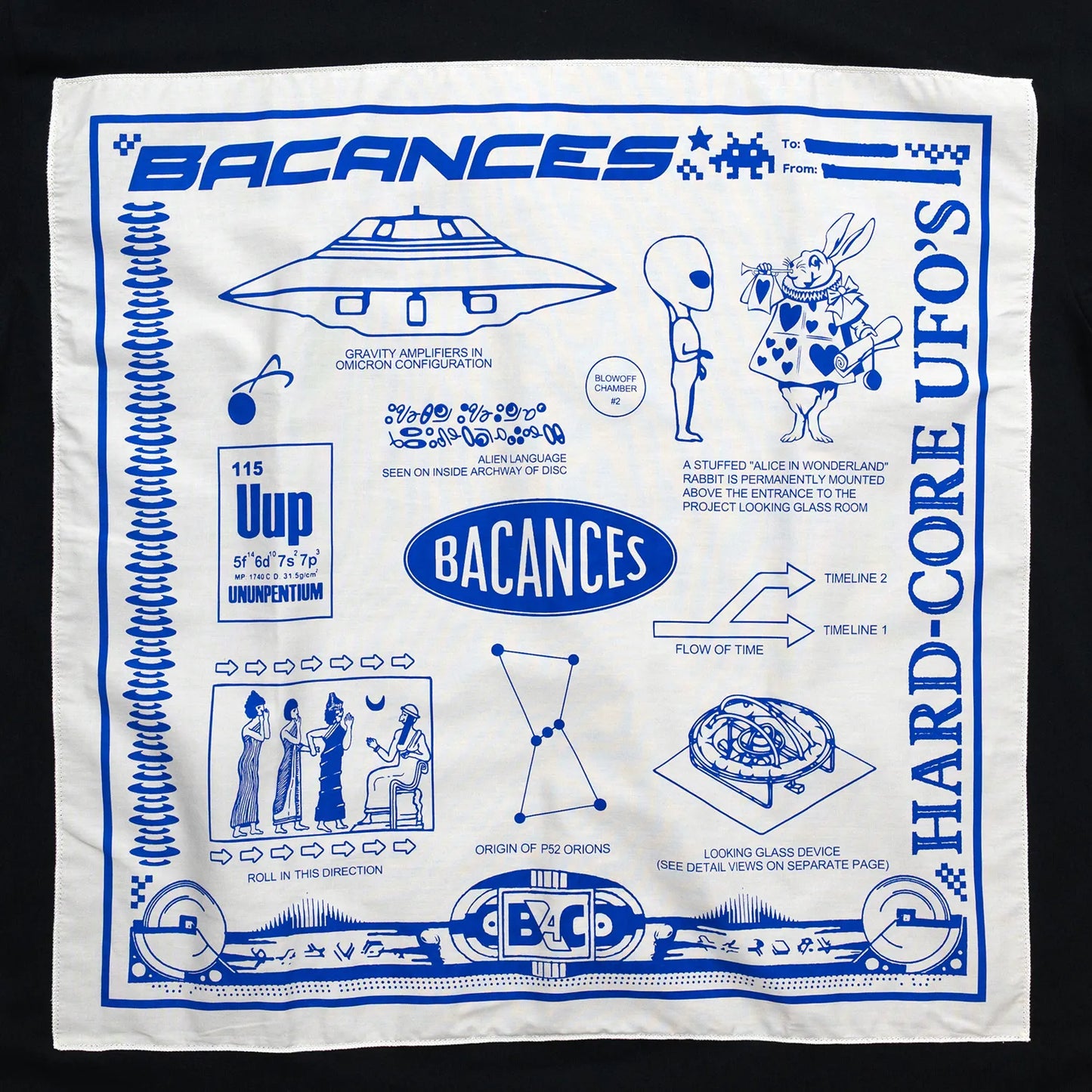 BACANCES / BC BANDANA S/S T-SHIRTS（UFO'S） - BLACK