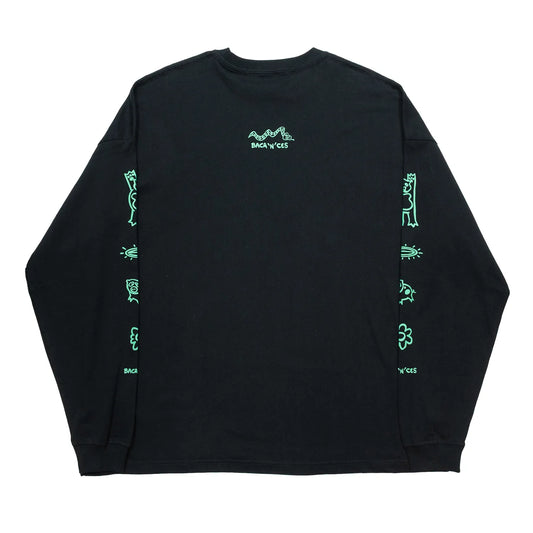 BACANCES / BC BC L/S TEE (NOW"N"LATER) - BLACK