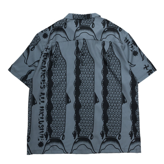 BACANCES / BC SKEM HAWAIAN S/S SHIRTS（SAKE）- BLACK
