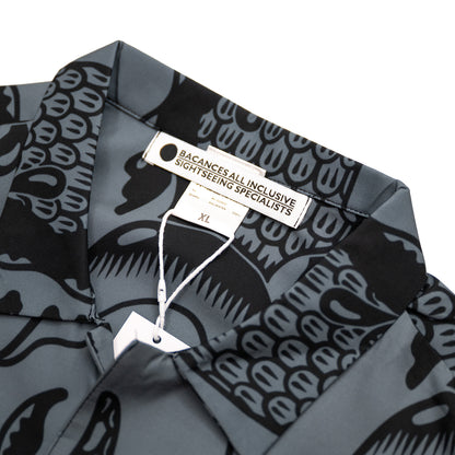 BACANCES / BC SKEM HAWAIAN S/S SHIRTS（SAKE）- BLACK