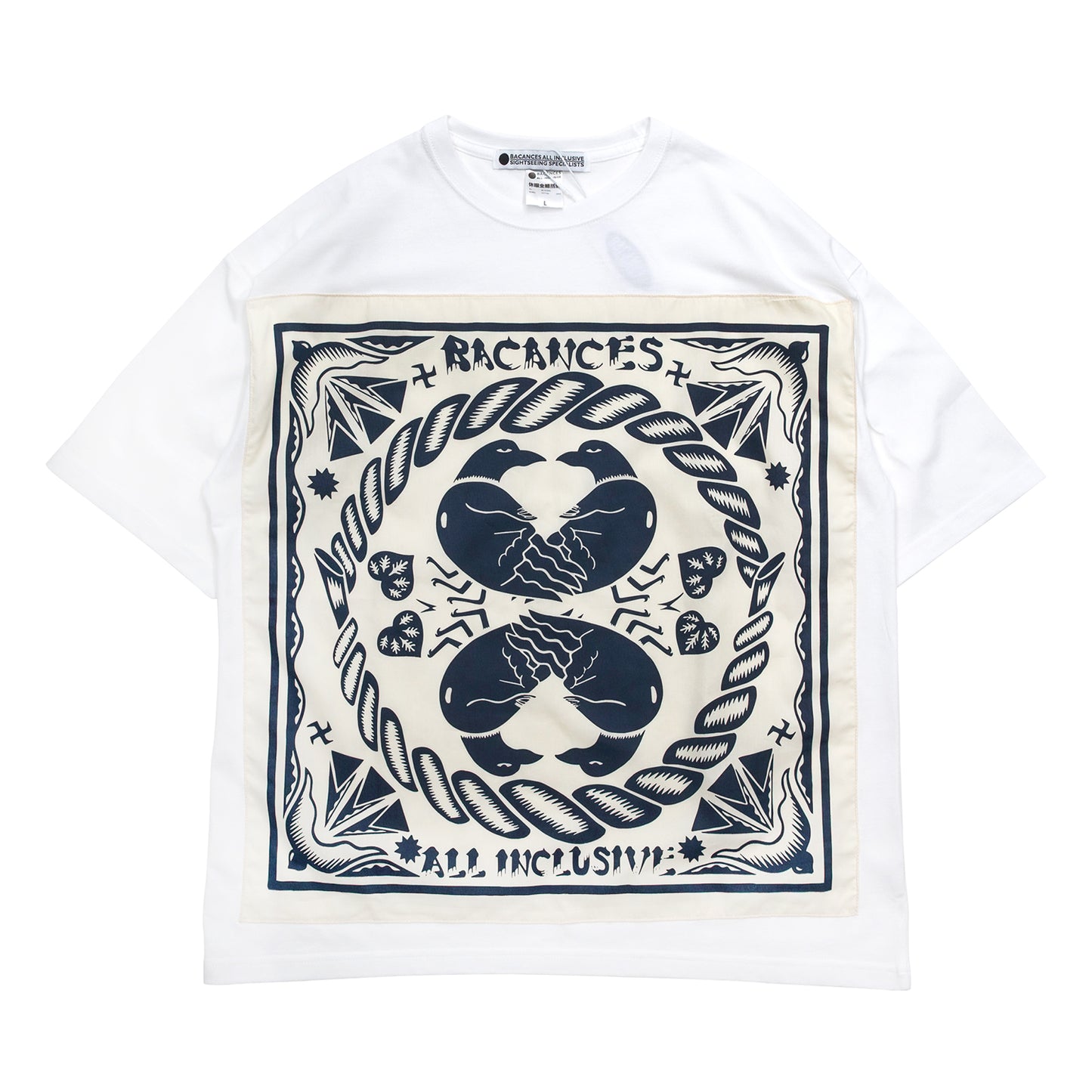 BACANCES / BC SKEM BANDANA S/S T-SHIRTS（YATAGARASU） - WHITE