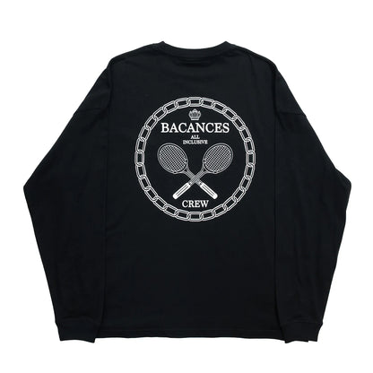 BACANCES ALL INCLUSIVE / TENNIS CREW BC L/S TEE - BLACK