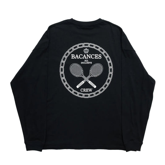 BACANCES ALL INCLUSIVE / TENNIS CREW BC L/S TEE - BLACK