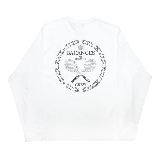 BACANCES ALL INCLUSIVE / TENNIS CREW BC L/S TEE - WHITE