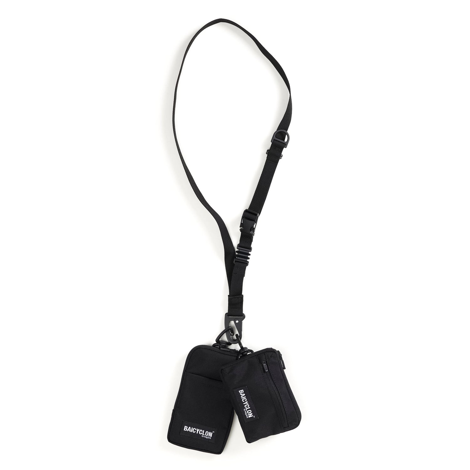 BAICYCLON(バイシクロン)のCORDURA NYLON製の小型ショルダーバッグ「BAICYCLON CL-04 COMBO SHOULDER」のBLACKの正面からの商品写真