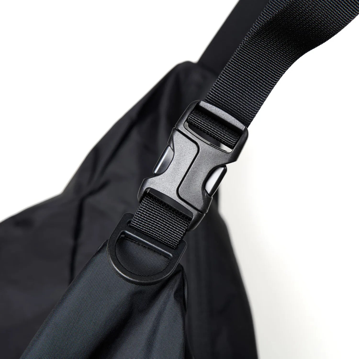 BAICYCLON(バイシクロン)の軽量なナイロン性ショルダーバッグ「BCL-28 SHOULDER BAG（210D NYLON）」のBLACKのストラップ部分の着脱用のバックル写真