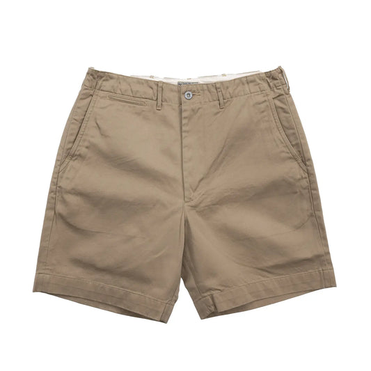 BUZZ RICKSON'S(バズリクソンズ)の「EARLY MILITARY CHINOS (MOD.) 1945 MODEL SHORTS」のBEIGEカラーの正面からの商品写真