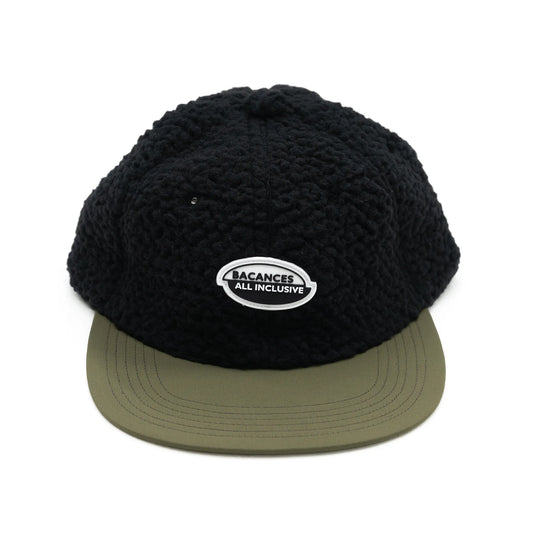 BACANCES BOA FLEECE RUBBER PATCH CAP - BLACK