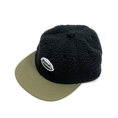 BACANCES BOA FLEECE RUBBER PATCH CAP - BLACK