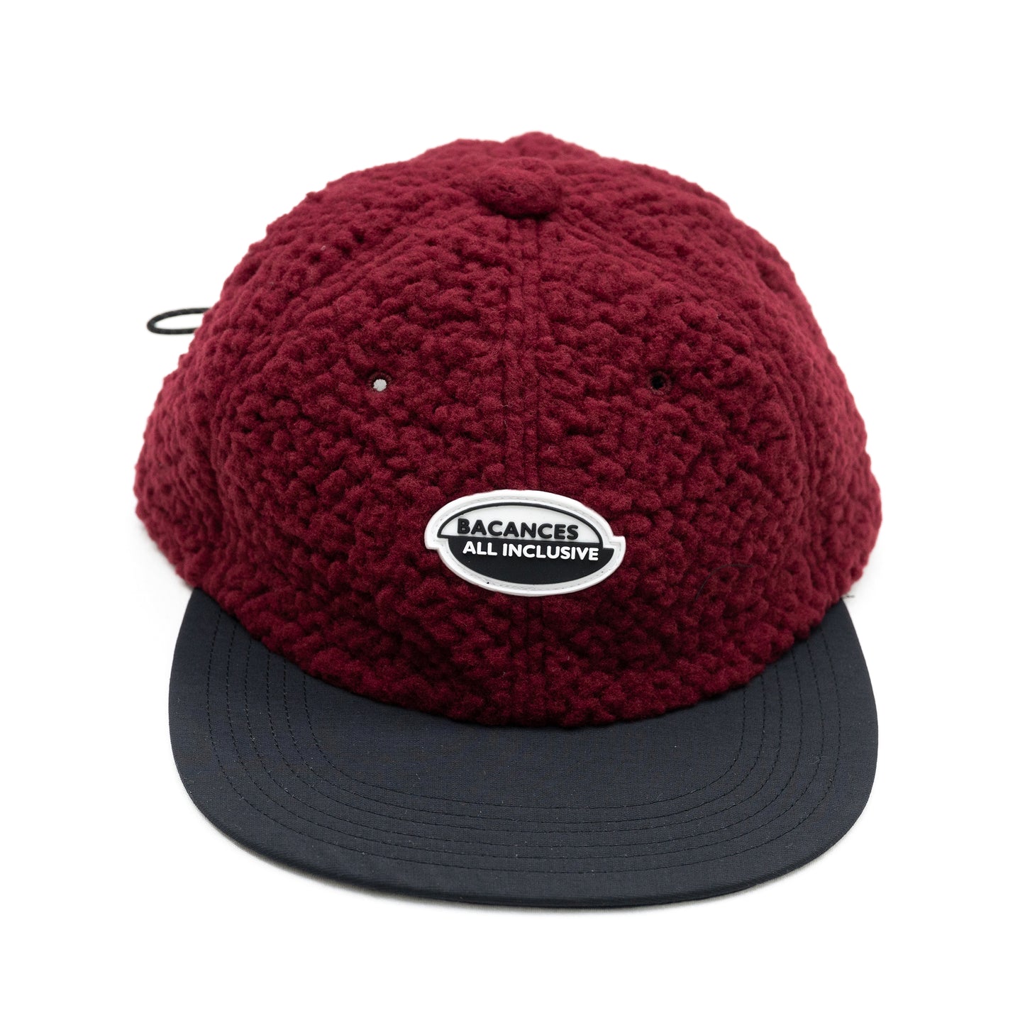 BACANCES BOA FLEECE RUBBER PATCH CAP - BURGUNDY