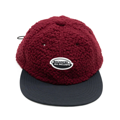 BACANCES BOA FLEECE RUBBER PATCH CAP - BURGUNDY