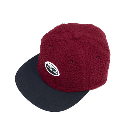 BACANCES BOA FLEECE RUBBER PATCH CAP - BURGUNDY