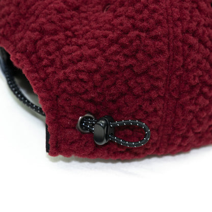 BACANCES BOA FLEECE RUBBER PATCH CAP - BURGUNDY